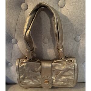 Coach Platinum Rose Gold Glam Snap Closure Shoulder Bag - “Karie”
